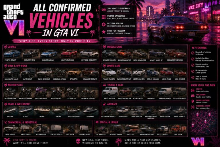 All Confirmed Vehicles in GTA VI โ Complete Vehicles List 2 All Confirmed Vehicles