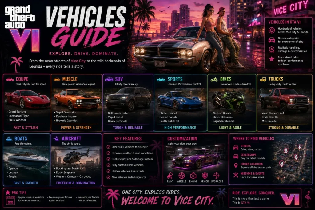 Complete GTA VI Vehicles Guide | All Confirmed Vehicles 1 GTA VI Vehicles Guide