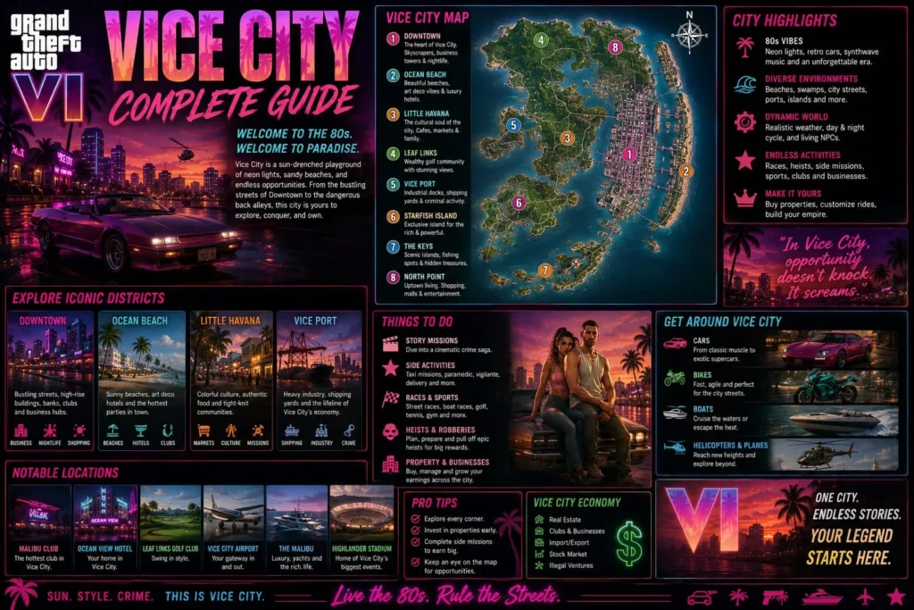 Vice City Complete Guide | Explore GTA VI's Iconic City 1 Vice City Complete Guide